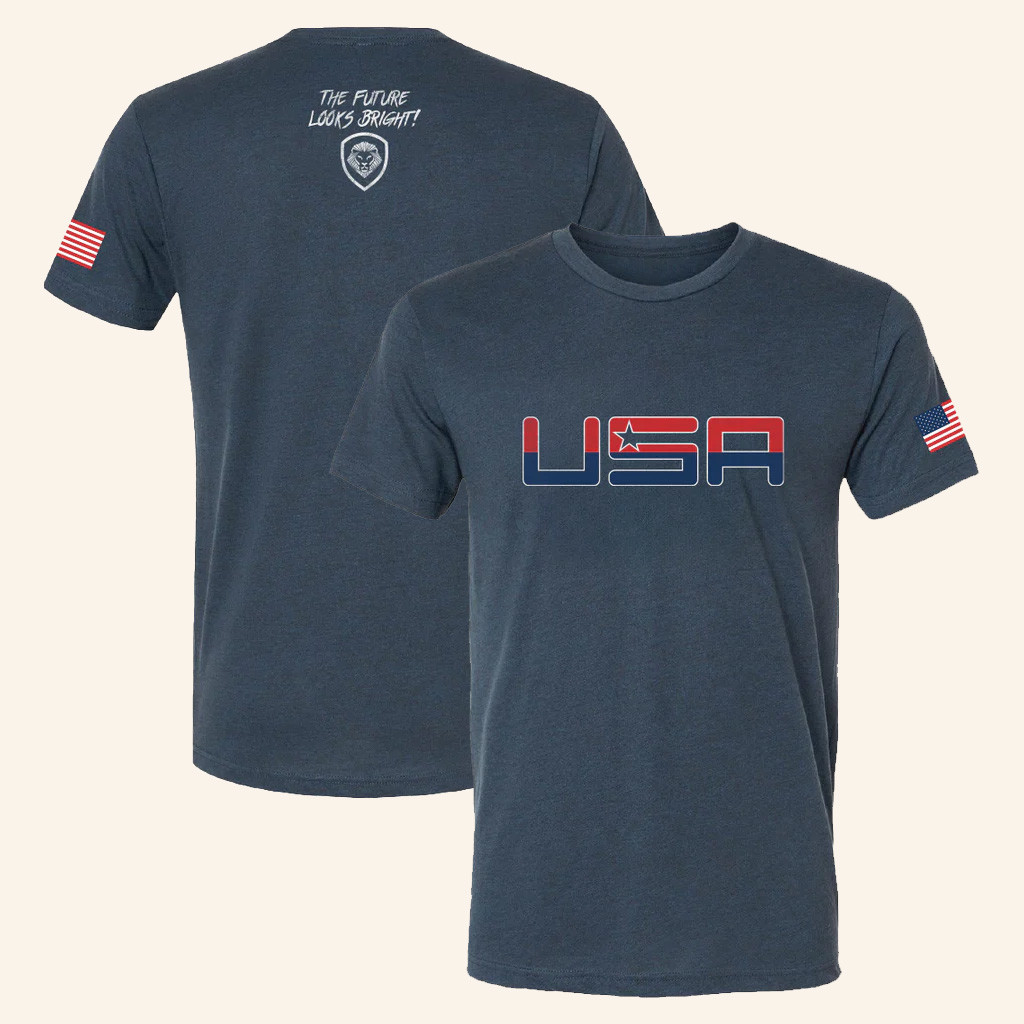 Valuetainment Merch USA The Future Looks Bright T-Shirt Patriotic Gifts For Husband Valuetainment Merch USA The Future Looks Bright T-Shirt Patriotic Gifts For Husband