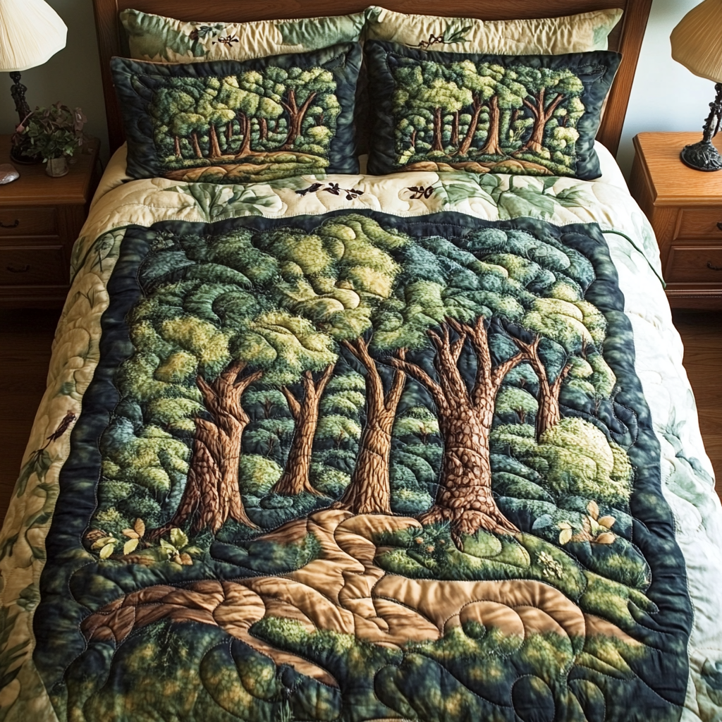 Verdant Haven Quilted Bedding Set Duvet Cover Bed Sheet Set Good Secret Santa Presents Verdant Haven Quilted Bedding Set Duvet Cover Bed Sheet Set Good Secret Santa Presents