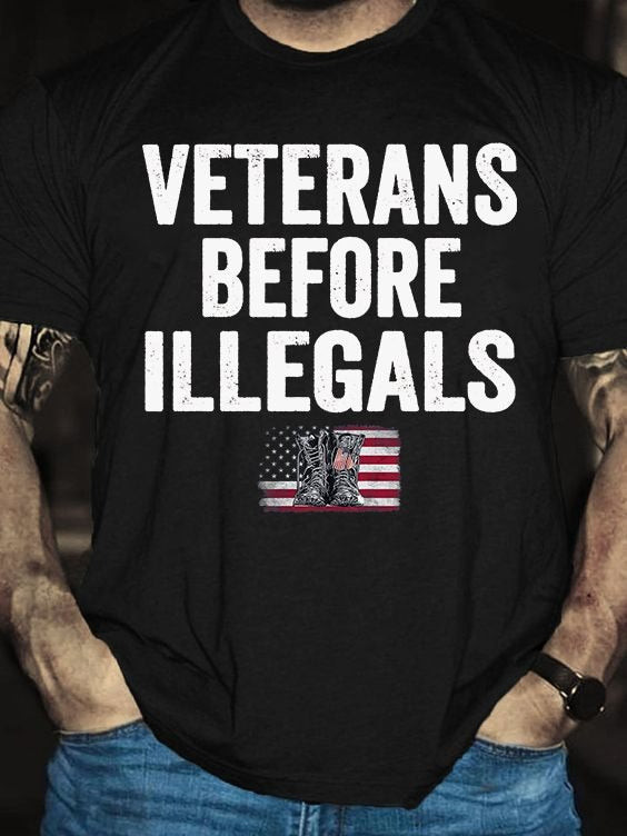 Veterans Before Illegals Shirt USA Flag Veterans T-Shirt Clothing Gifts Veterans Before Illegals Shirt USA Flag Veterans T-Shirt Clothing Gifts