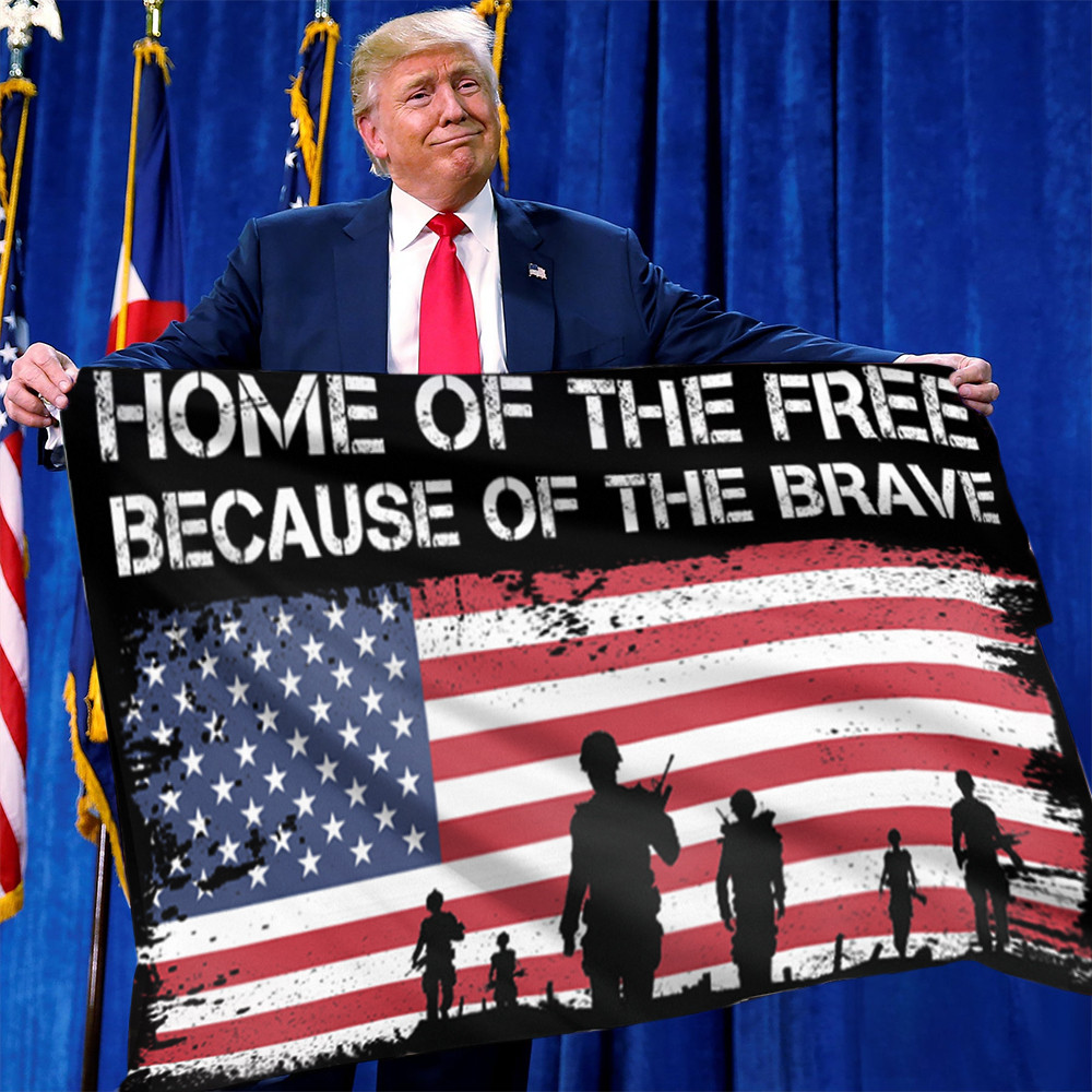 Veterans Home Of The Free Because Of The Brave Flag Proudly Served Veteran Flag Patriotic Merch