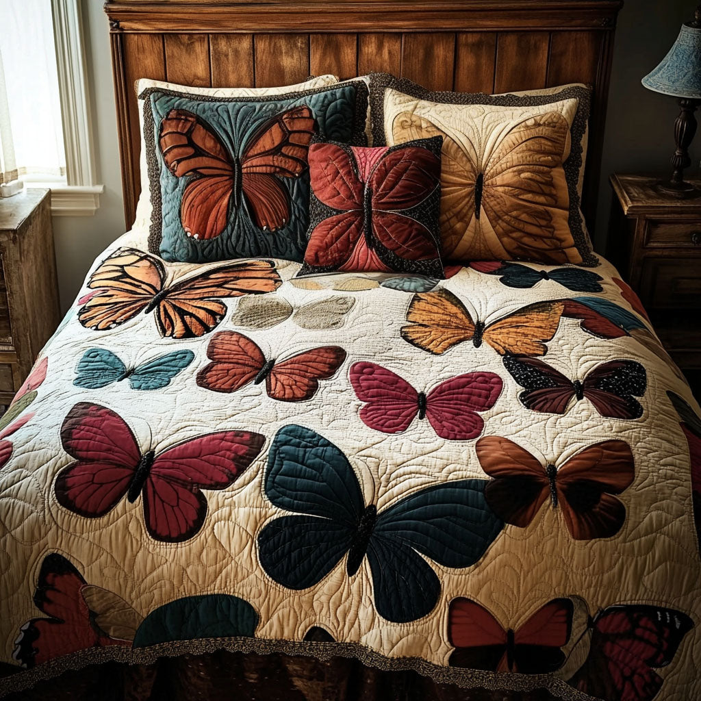 Vibrant Butterflies Quilted Bedding Set Duvet Cover Bedspread Butterfly Birthday Gifts Vibrant Butterflies Quilted Bedding Set Duvet Cover Bedspread Butterfly Birthday Gifts
