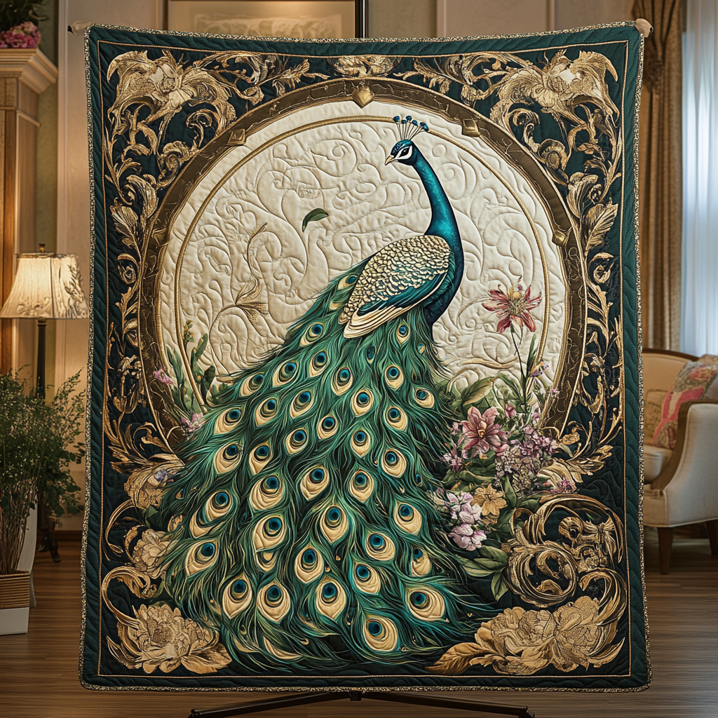 Vibrant Feathers Quilted Blanket Cute Colorful Blanket Peacock Bird Gift Ideas Vibrant Feathers Quilted Blanket Cute Colorful Blanket Peacock Bird Gift Ideas