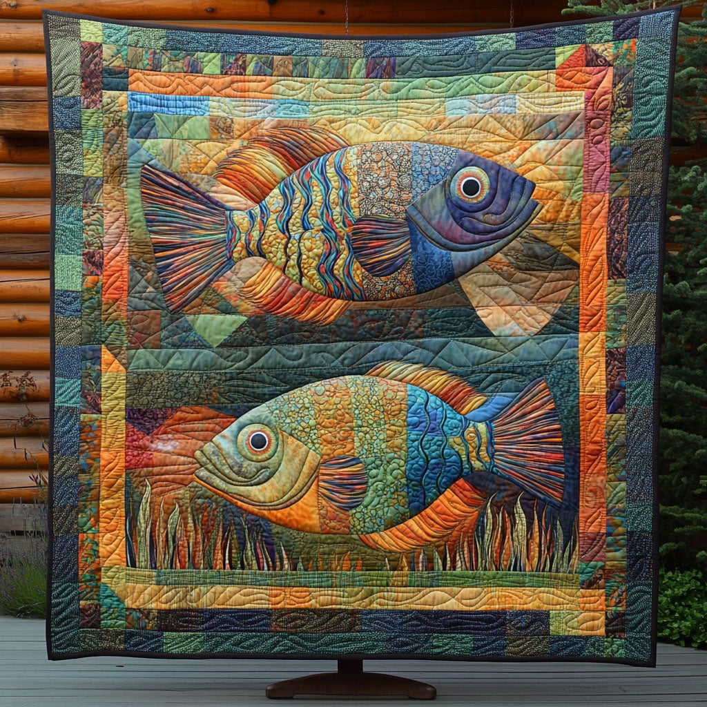 Vibrant Fish Connection Quilted Blanket Cute Throw Blanket Fishing Gifts For Him Vibrant Fish Connection Quilted Blanket Cute Throw Blanket Fishing Gifts For Him