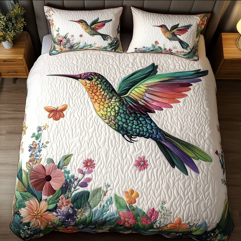 Vibrant Flight Quilted Bedding Set Duvet Cover Bed Sheet Set Best Hummingbird Gifts For Christmas Vibrant Flight Quilted Bedding Set Duvet Cover Bed Sheet Set Best Hummingbird Gifts For Christmas
