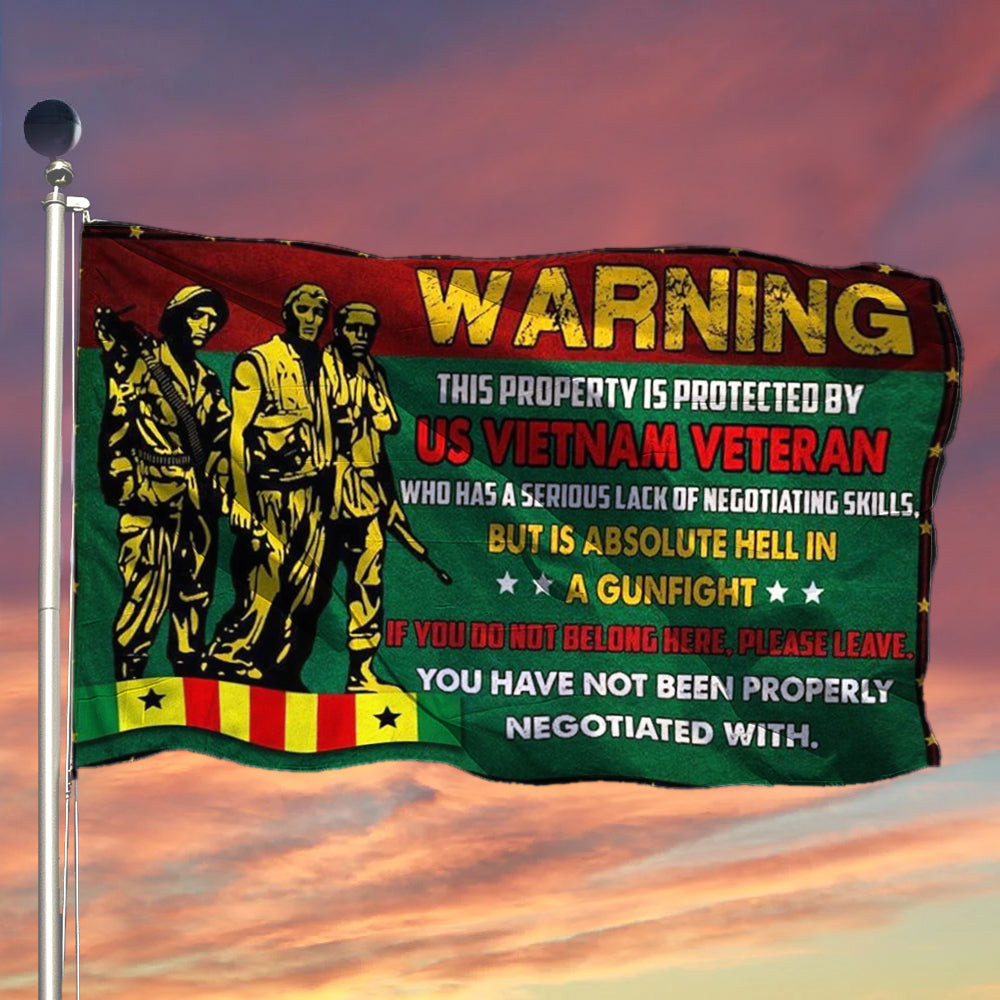 Vietnam Veteran Flag Warning This Property Is Protected By US Vietnam Veteran Gifts Vietnam Veteran Flag Warning This Property Is Protected By US Vietnam Veteran Gifts