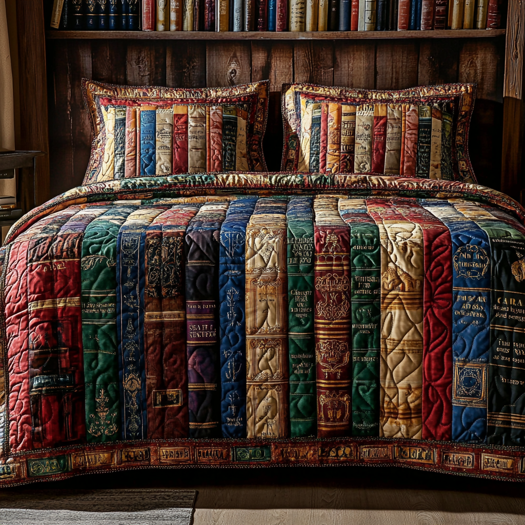 Vintage Books Quilted Bedding Set Duvet Cover Merch Birthday Presents For Book Lovers Vintage Books Quilted Bedding Set Duvet Cover Merch Birthday Presents For Book Lovers
