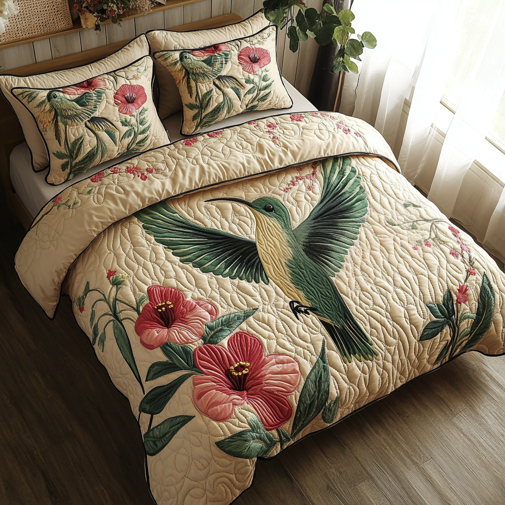 Vintage Hummingbird Charm Quilted Bedding Set Duvet Cover Bedspreads Hummingbird Gifts For Dad Vintage Hummingbird Charm Quilted Bedding Set Duvet Cover Bedspreads Hummingbird Gifts For Dad