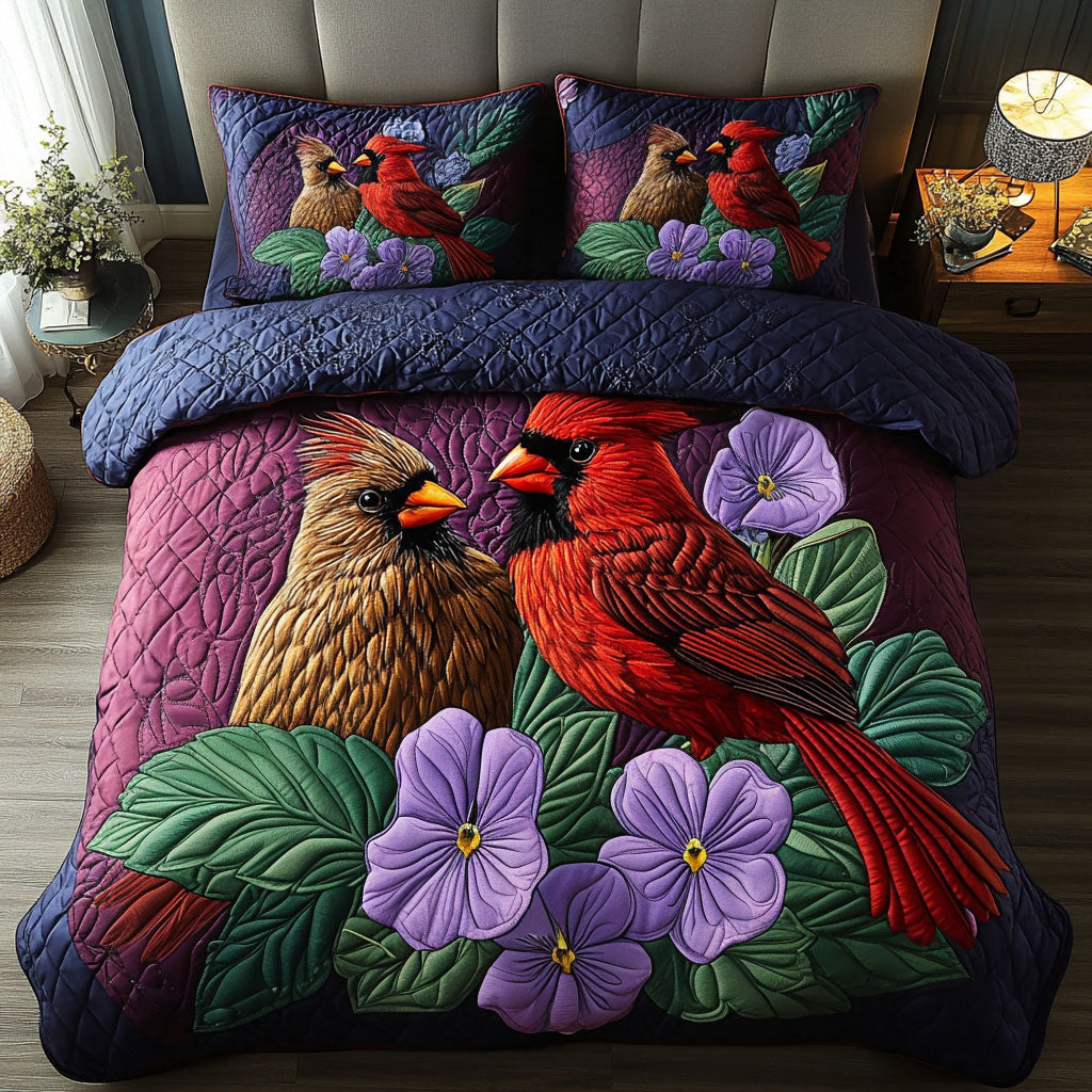 Violet Cardinals Quilted Bedding Set Duvet Cover Bedspread Cardinal Gifts For Men Violet Cardinals Quilted Bedding Set Duvet Cover Bedspread Cardinal Gifts For Men
