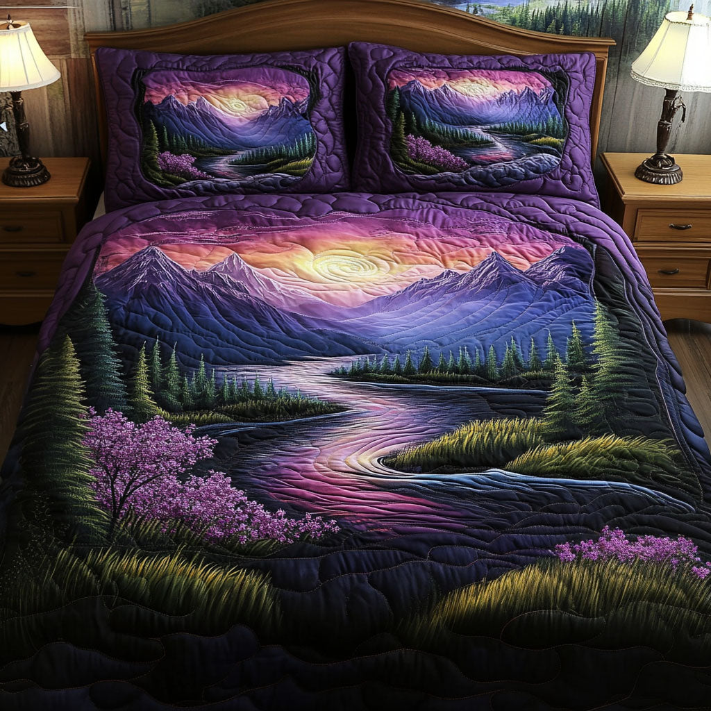 Violet Tranquility Quilted Bedding Set Duvet Cover Bedspreads Flower Lavender Gifts For Adults Violet Tranquility Quilted Bedding Set Duvet Cover Bedspreads Flower Lavender Gifts For Adults