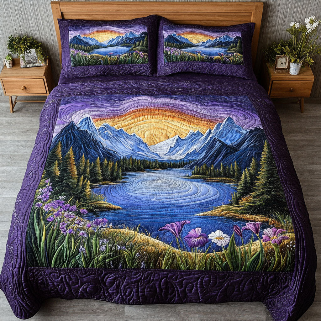 Violet Valley Quilted Bedding Set Duvet Cover Bedspreads Flower Lavender Gift Ideas Violet Valley Quilted Bedding Set Duvet Cover Bedspreads Flower Lavender Gift Ideas