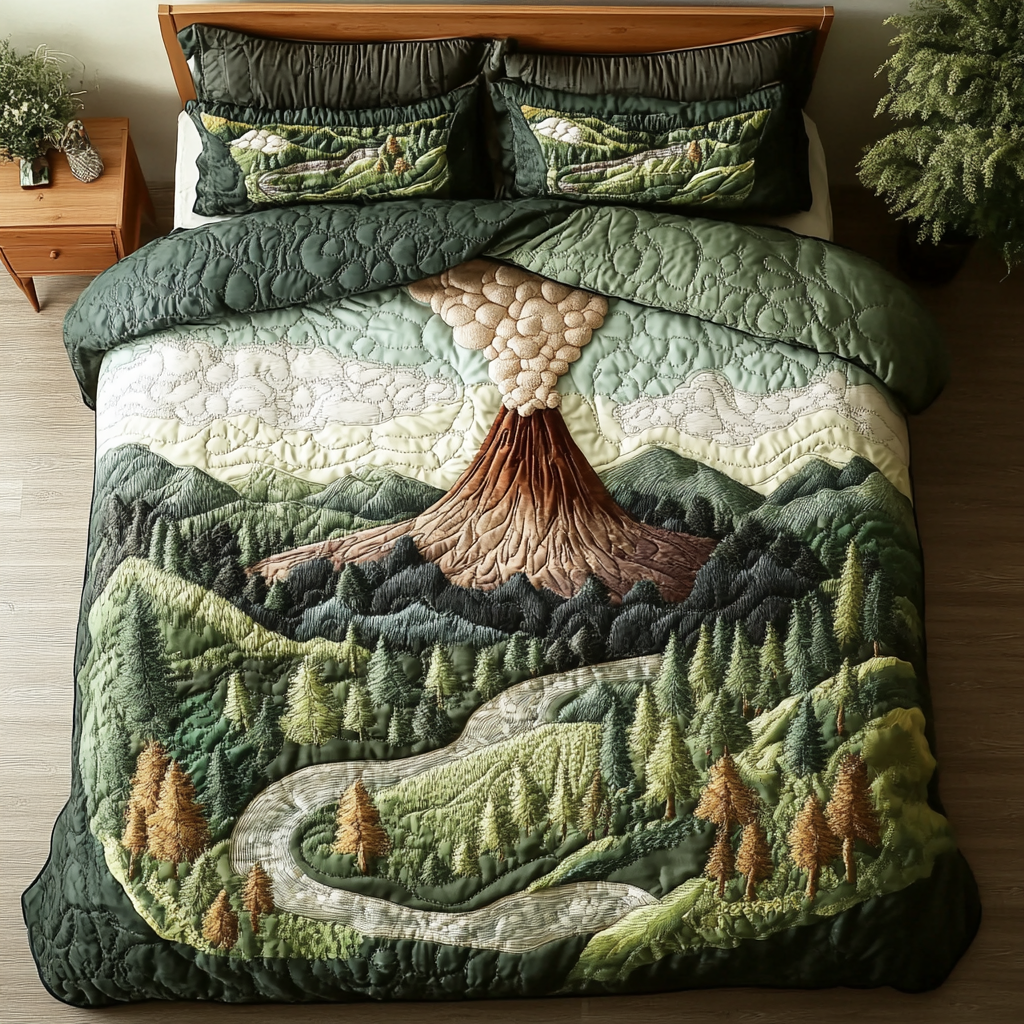 Volcano Wonder Quilted Bedding Set Duvet Cover Bedspreads Christmas Gift Exchange Ideas For Families