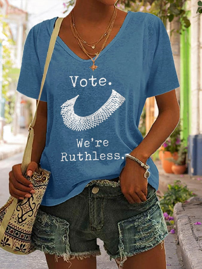 Vote We're Ruthless V-neck T-Shirt RBG Women's Rights Clothing Feminist Gifts Vote We're Ruthless V-neck T-Shirt RBG Women's Rights Clothing Feminist Gifts