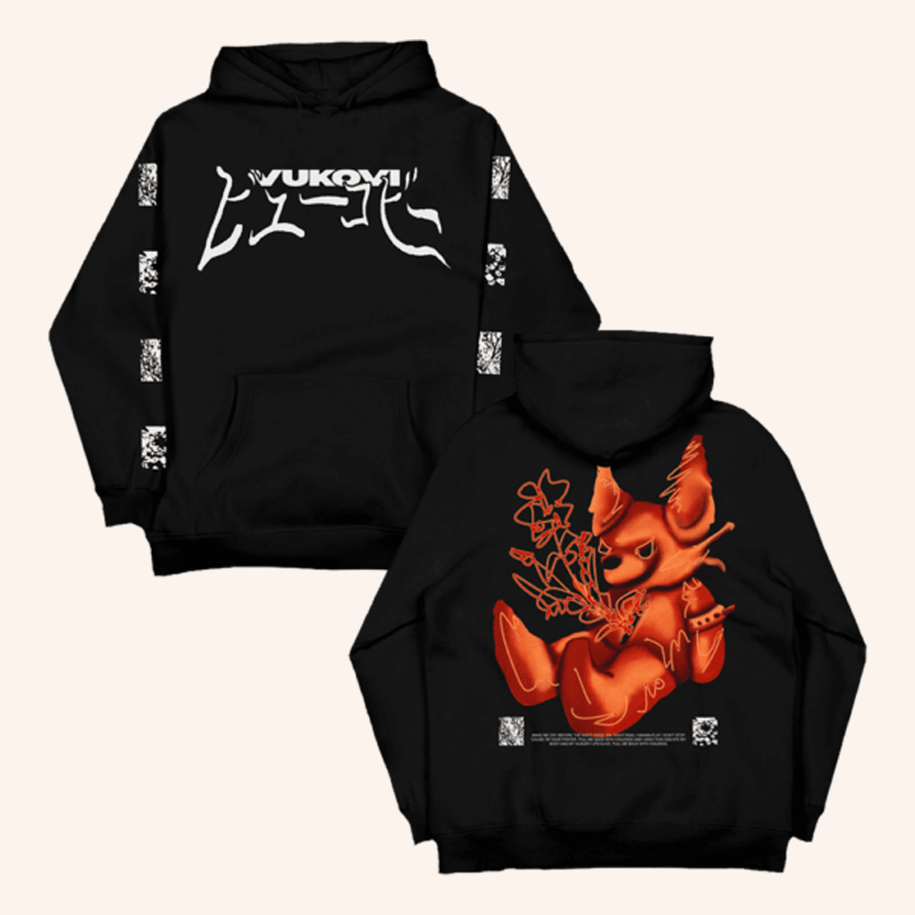 Vukovi UK Merch Bear Black Hoodie Unique Gifts For Rock Music Lovers Vukovi UK Merch Bear Black Hoodie Unique Gifts For Rock Music Lovers