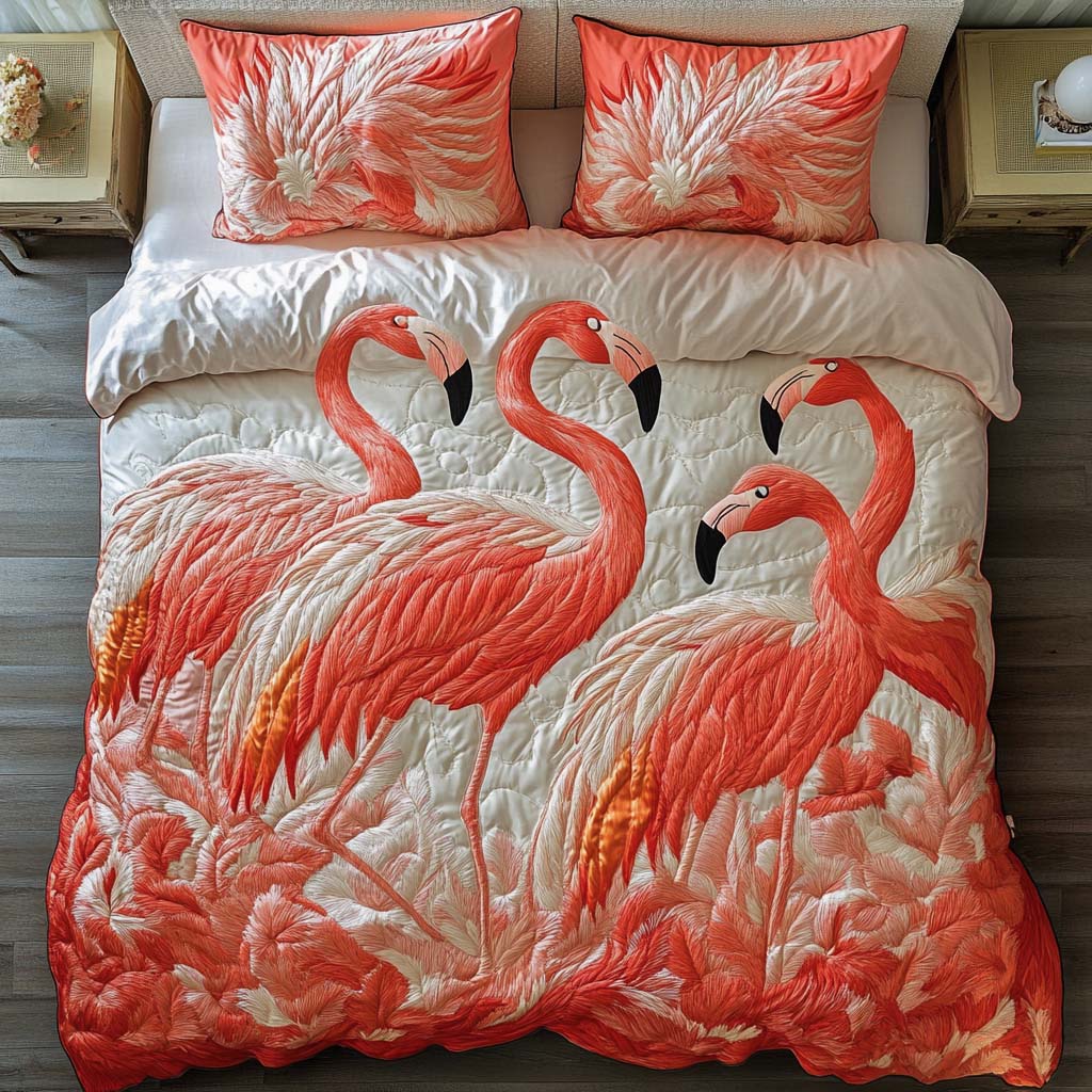 Waddle and Wink Quilted Bedding Set Duvet Cover Merch Best Flamingo Christmas Gifts Waddle and Wink Quilted Bedding Set Duvet Cover Merch Best Flamingo Christmas Gifts