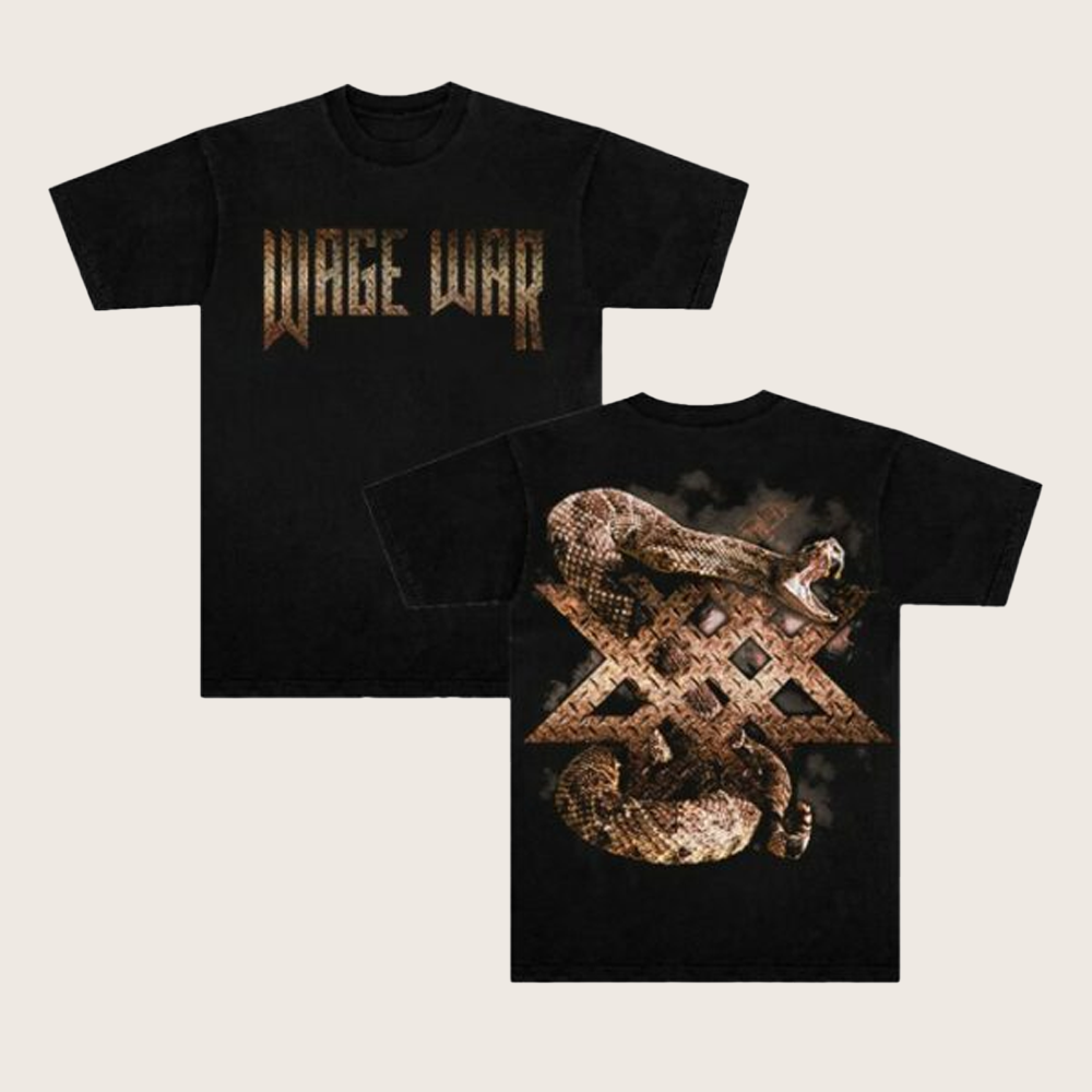 Wage War Merch Rattler Black T-Shirt Music Lover Gift Ideas For Him Wage War Merch Rattler Black T-Shirt Music Lover Gift Ideas For Him
