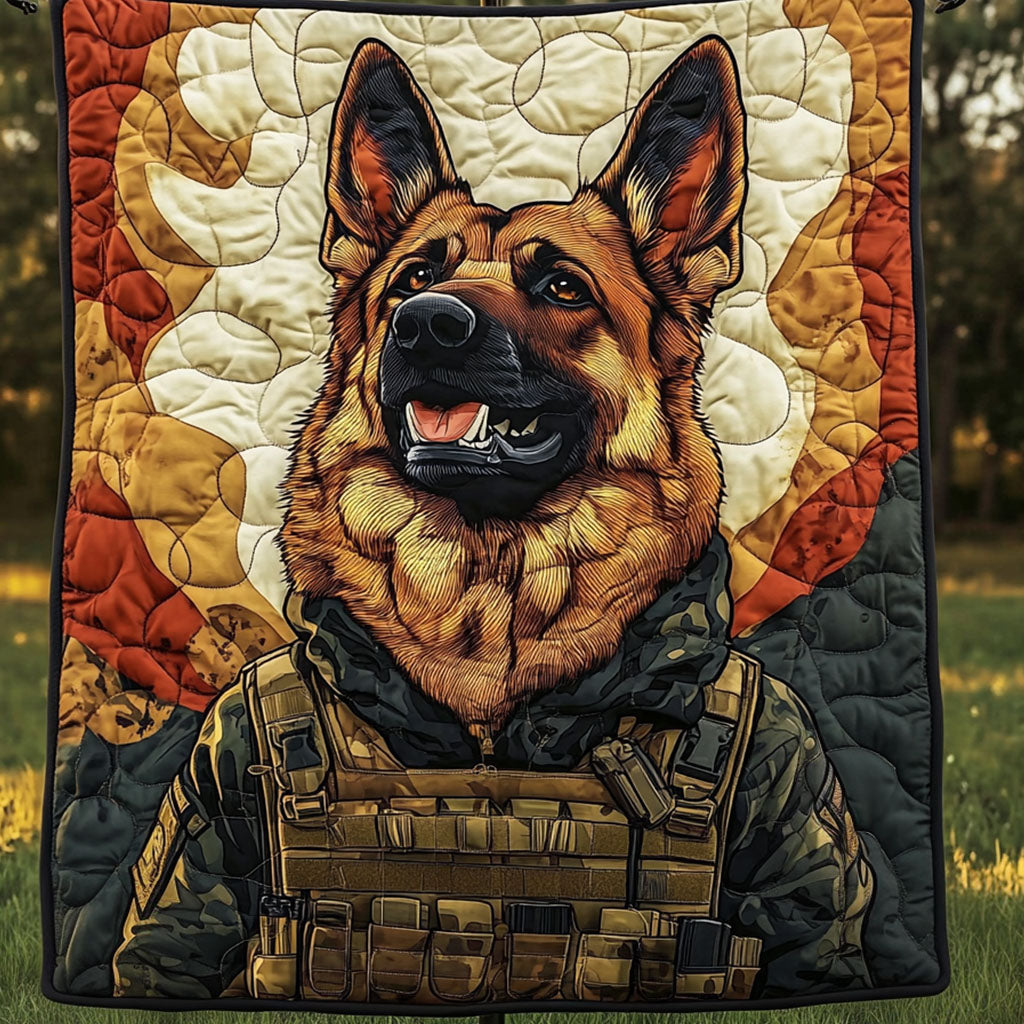 Warrior Dog Quilted Blanket Cute Colorful Blanket German Shepherd Gifts For Her Warrior Dog Quilted Blanket Cute Colorful Blanket German Shepherd Gifts For Her