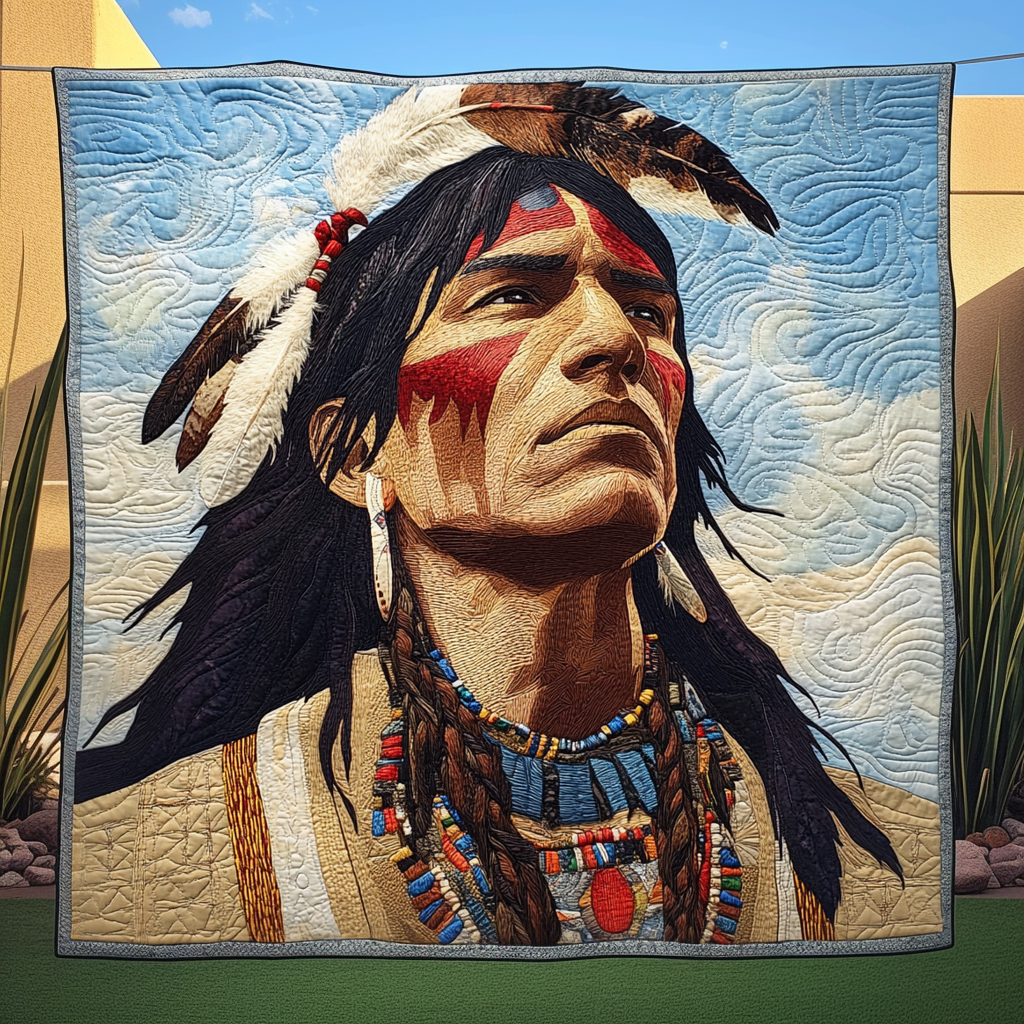 Warrior Spirit Dreams Quilted Blanket Cute Colorful Blanket Native American Merchandise Gift Items Warrior Spirit Dreams Quilted Blanket Cute Colorful Blanket Native American Merchandise Gift Items