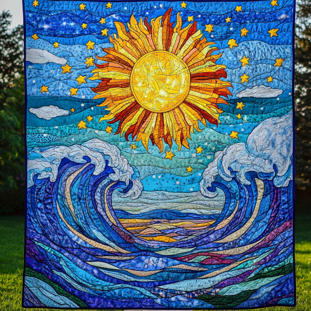 Waves of Dawn Quilted Blanket Sofa Throw Blanket Presents For Ocean Lovers Waves of Dawn Quilted Blanket Sofa Throw Blanket Presents For Ocean Lovers