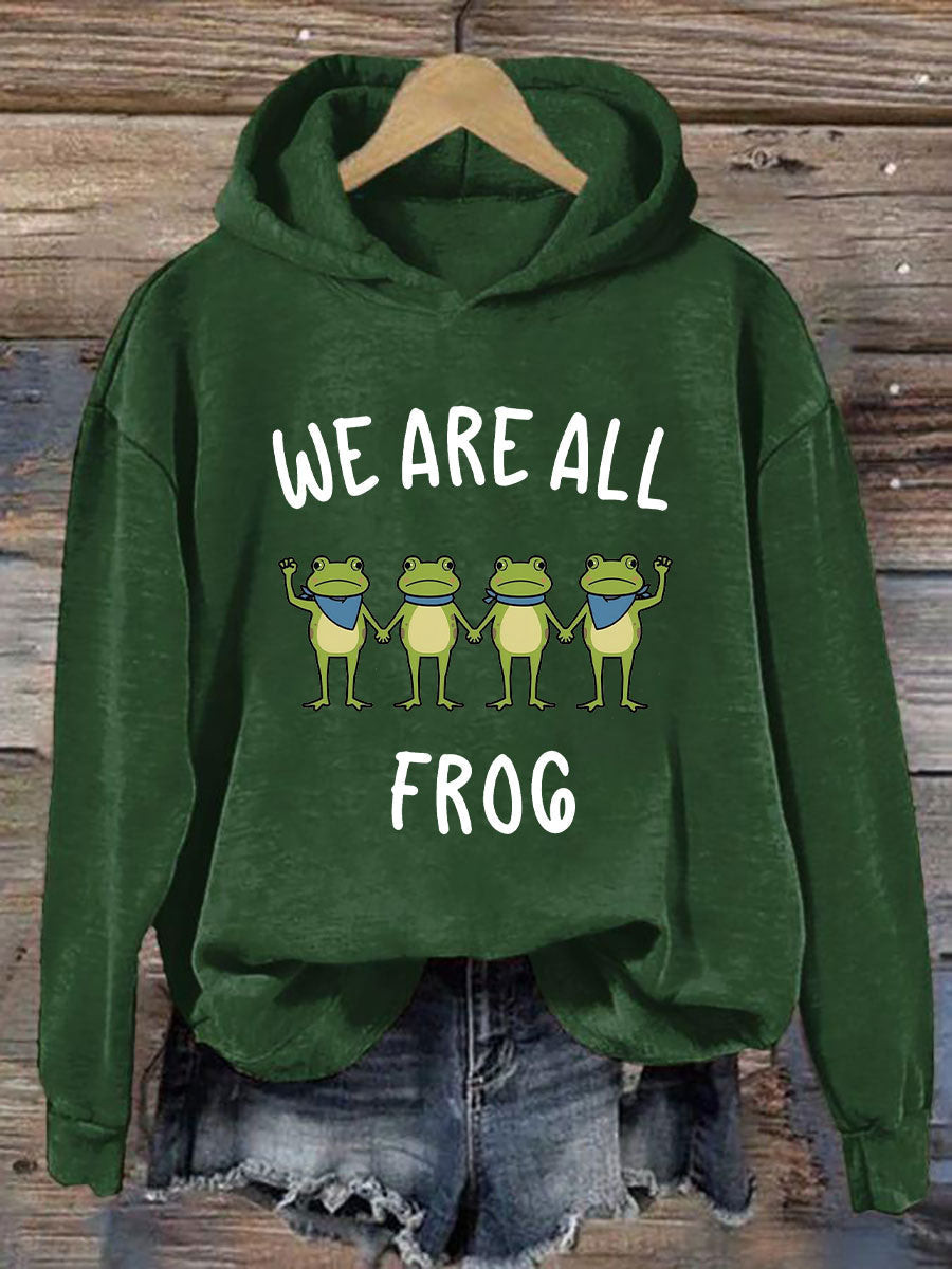 We Are All Frog Hoodie Portland Frog Against ICE Hoodie No Kings In America Merch We Are All Frog Hoodie Portland Frog Against ICE Hoodie No Kings In America Merch
