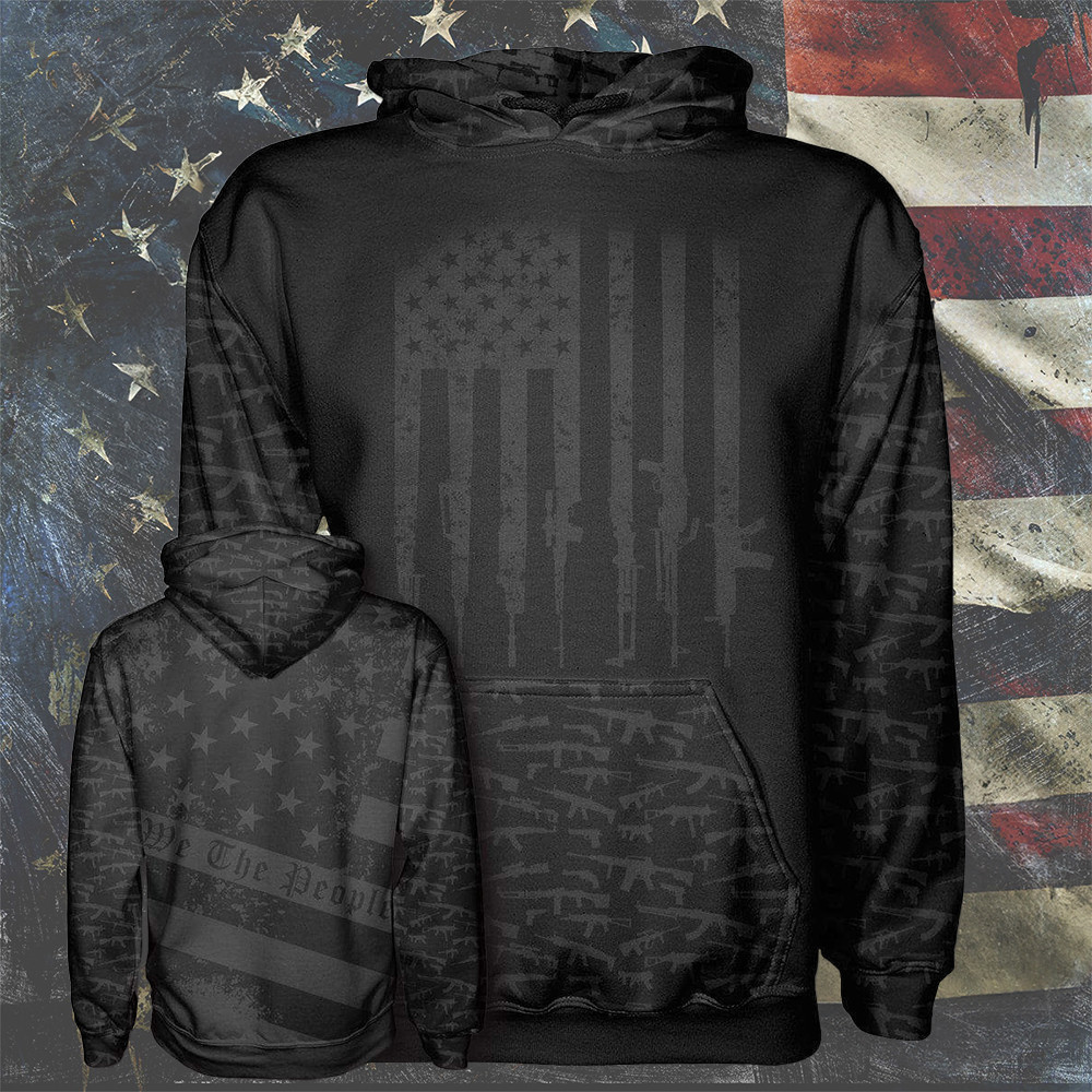 We The People Guns American Flag Hoodie 2nd Amendment Patriotic Hoodie Gift For Husband