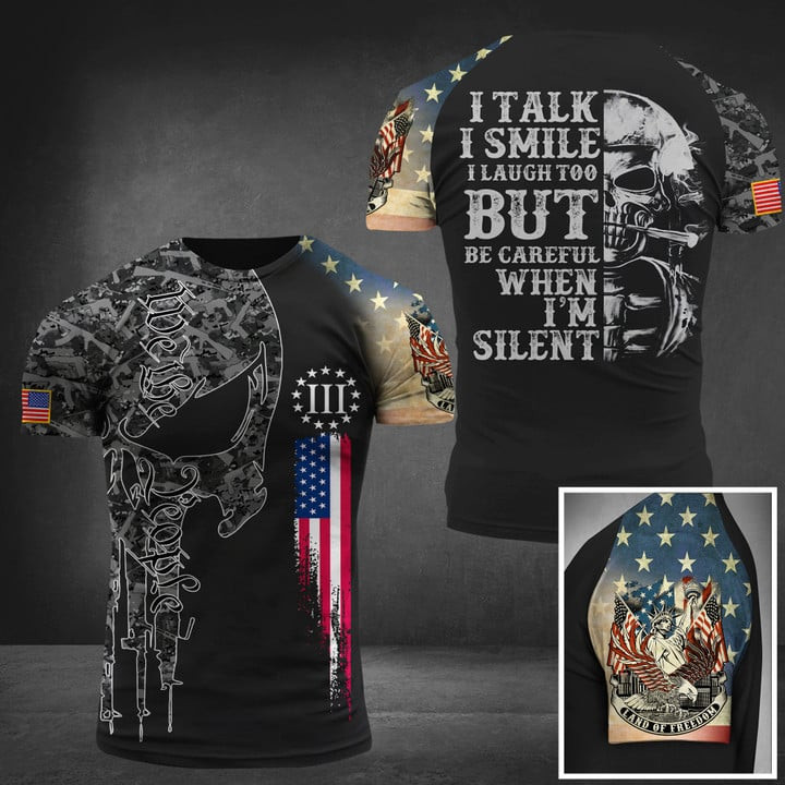 We The People Skull I Talk I Smile I Laugh Too T-Shirt We The People Land Of Freedom Apparel
