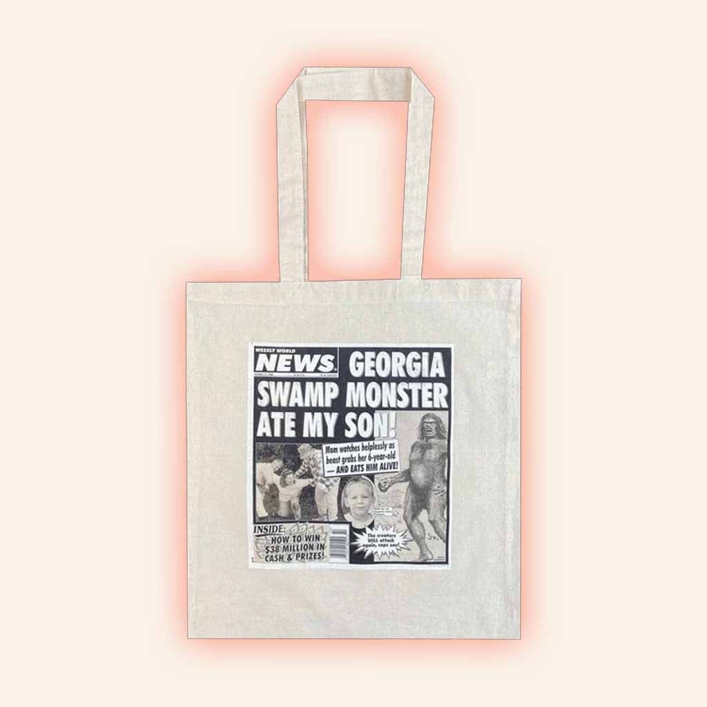 Weekly World News Merch Georgia Swamp Monster Ate My Son Tote Bag Creepy Merch Gifts Weekly World News Merch Georgia Swamp Monster Ate My Son Tote Bag Creepy Merch Gifts