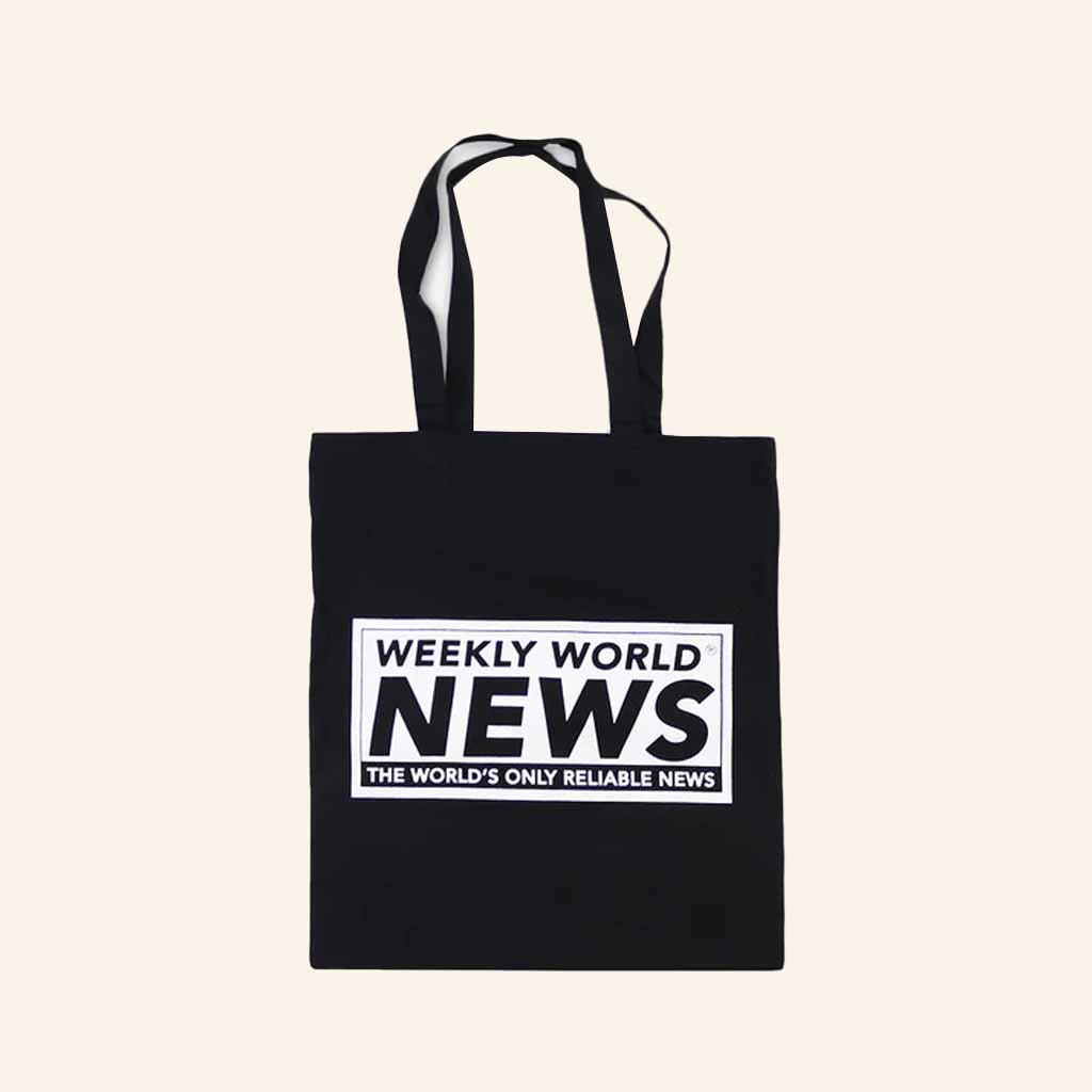 Weekly World News Merch Weekly World News Logo Black Tote Bag Birthday Ideas For Wife Weekly World News Merch Weekly World News Logo Black Tote Bag Birthday Ideas For Wife