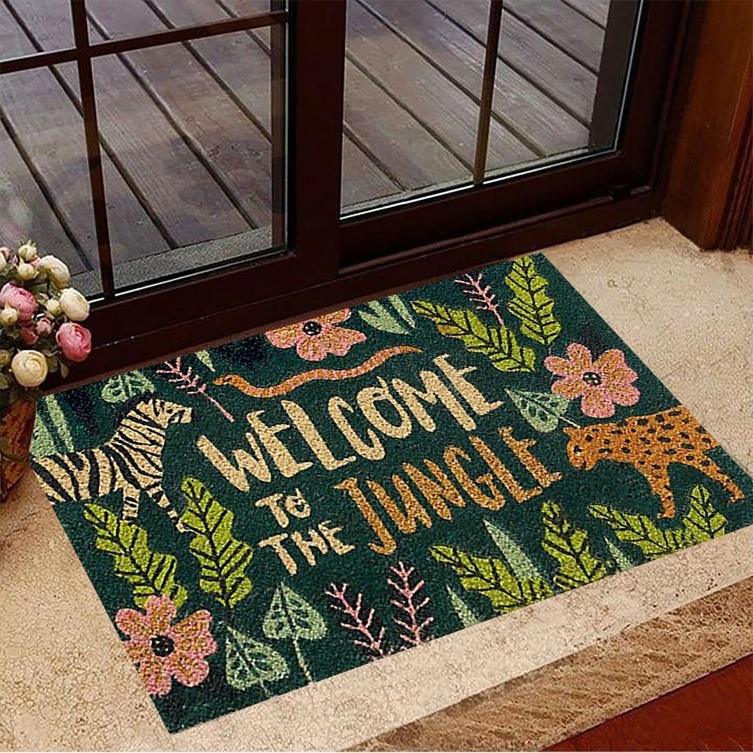 Welcome To The Jungle Doormat Various Tropical Rainforest Animals & Plants New House Gifts Welcome To The Jungle Doormat Various Tropical Rainforest Animals & Plants New House Gifts