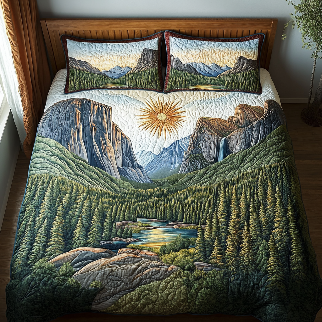 Welcome to Yosemite Quilted Bedding Set Duvet Cover Bed Sheet Set Forest Themed Gifts Welcome to Yosemite Quilted Bedding Set Duvet Cover Bed Sheet Set Forest Themed Gifts