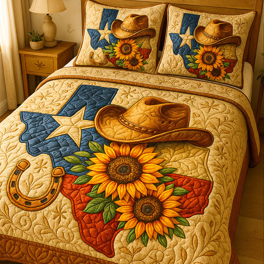Western Bloom Quilted Bedding Set Duvet Cover Bedspread Gifts For Sunflower Lovers Western Bloom Quilted Bedding Set Duvet Cover Bedspread Gifts For Sunflower Lovers