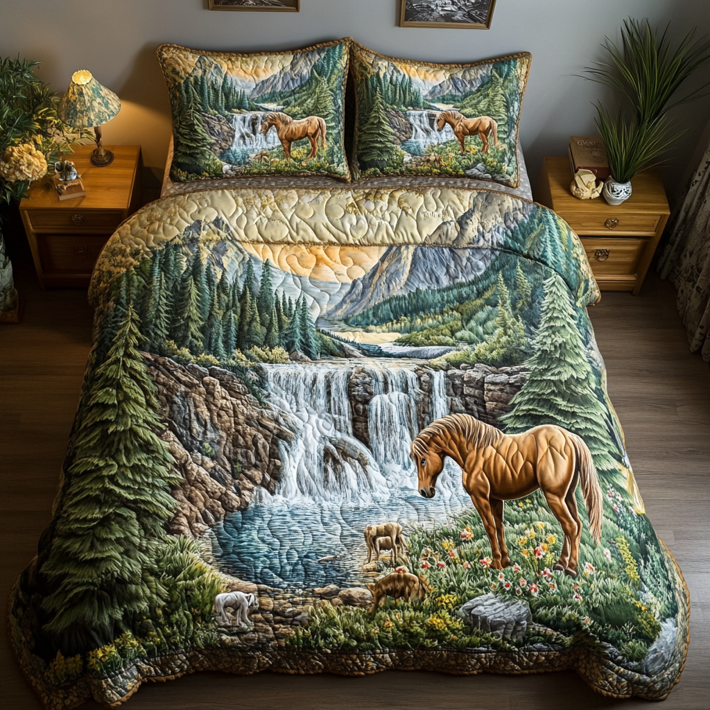 Western Gallop Quilted Bedding Set Duvet Cover Bed Sheet Set Gifts For Horse Back Riders Western Gallop Quilted Bedding Set Duvet Cover Bed Sheet Set Gifts For Horse Back Riders