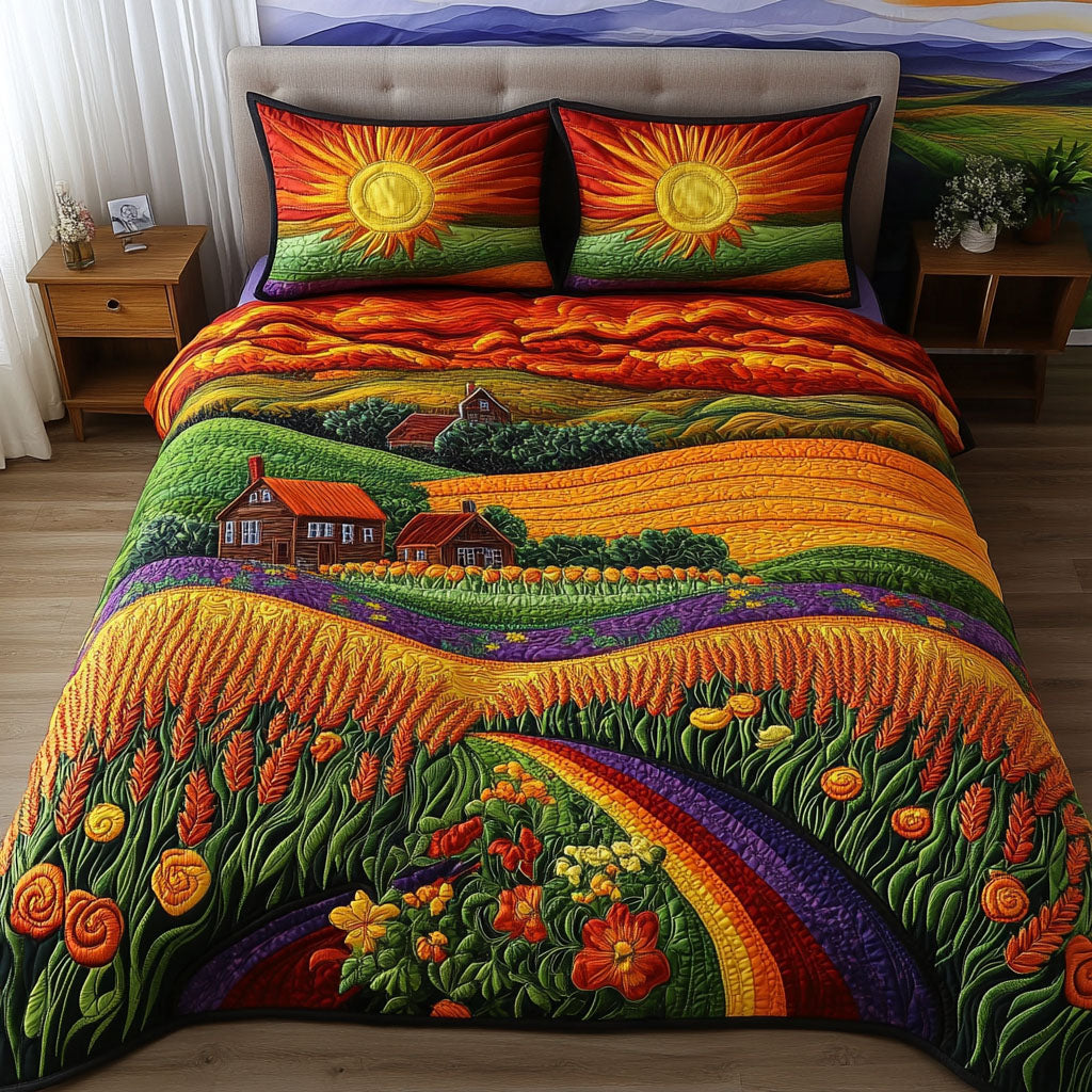 Wheat Meadows Quilted Bedding Set Duvet Cover Merch Sunflower Presents Wheat Meadows Quilted Bedding Set Duvet Cover Merch Sunflower Presents