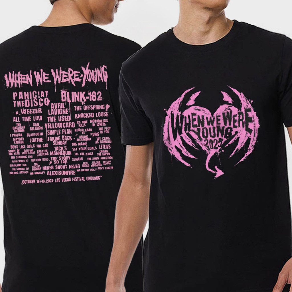 When We Were Young 2025 Winged Heart Lineup T-Shirt Cool Gifts For Music Lovers