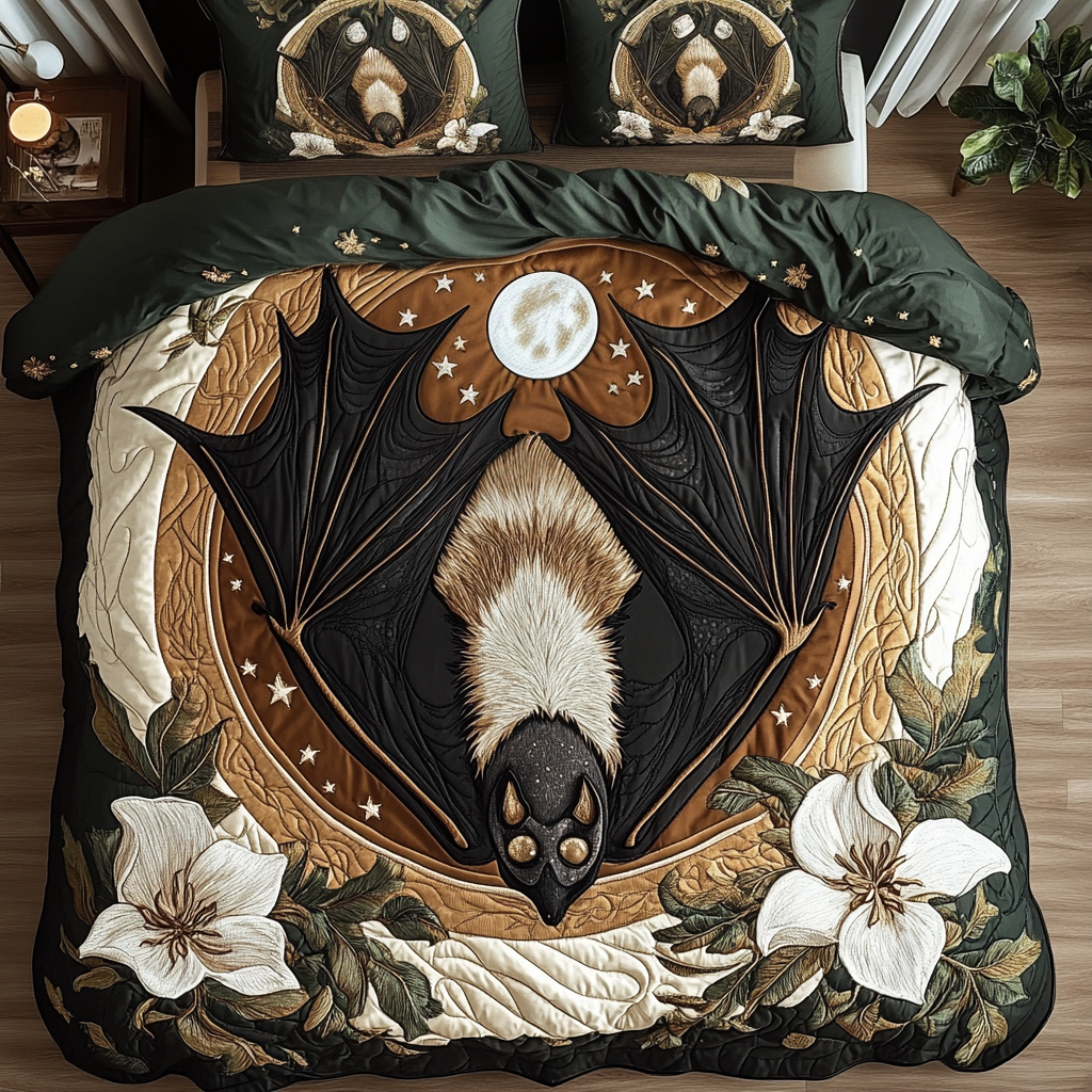 Whimsical Bats Quilted Bedding Set Duvet Cover Bedspread Christmas Gift Ideas For Siblings Whimsical Bats Quilted Bedding Set Duvet Cover Bedspread Christmas Gift Ideas For Siblings