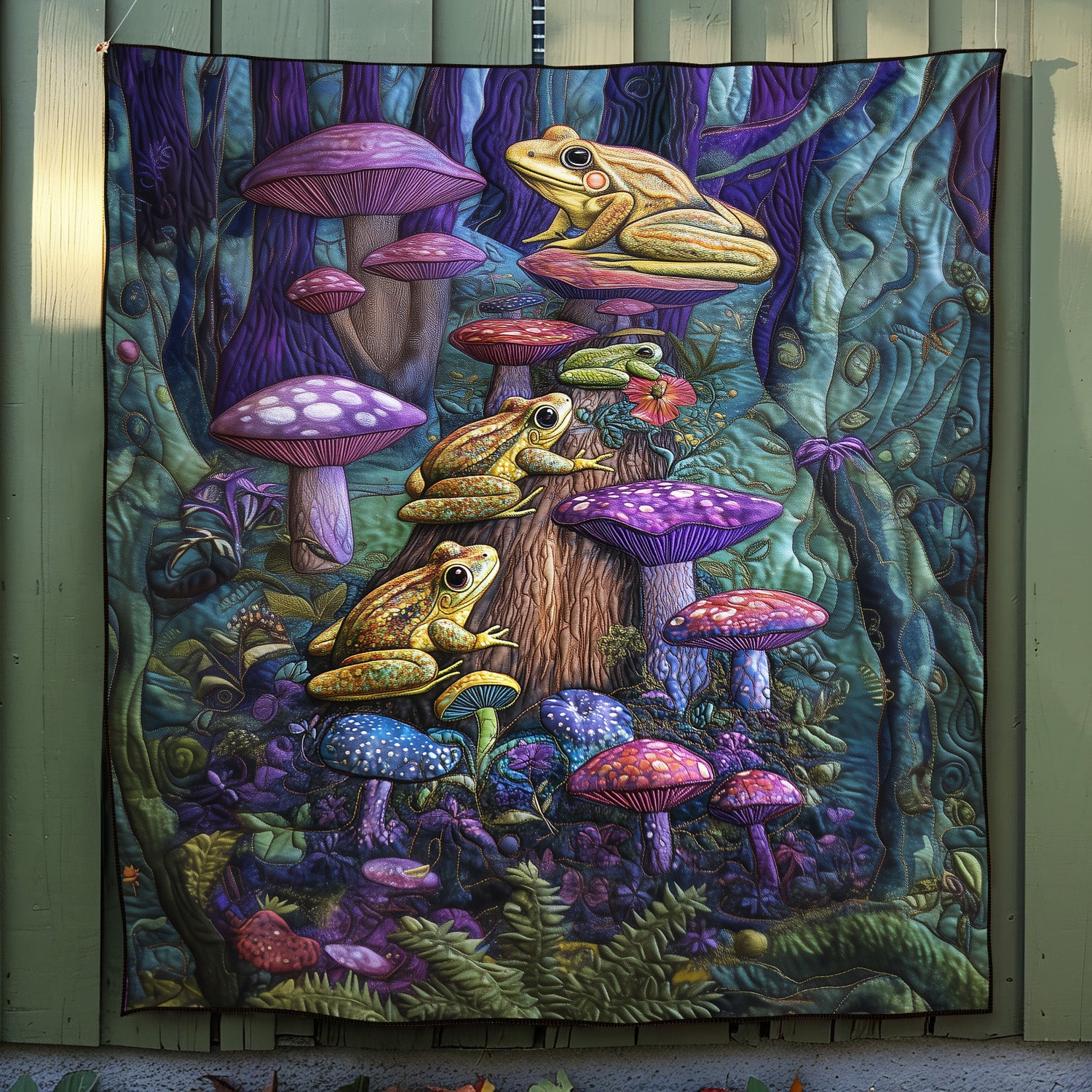 Whimsical Lily Leap Quilted Blanket Nice Throw Blanket Mushroom Frog Related Gifts Whimsical Lily Leap Quilted Blanket Nice Throw Blanket Mushroom Frog Related Gifts