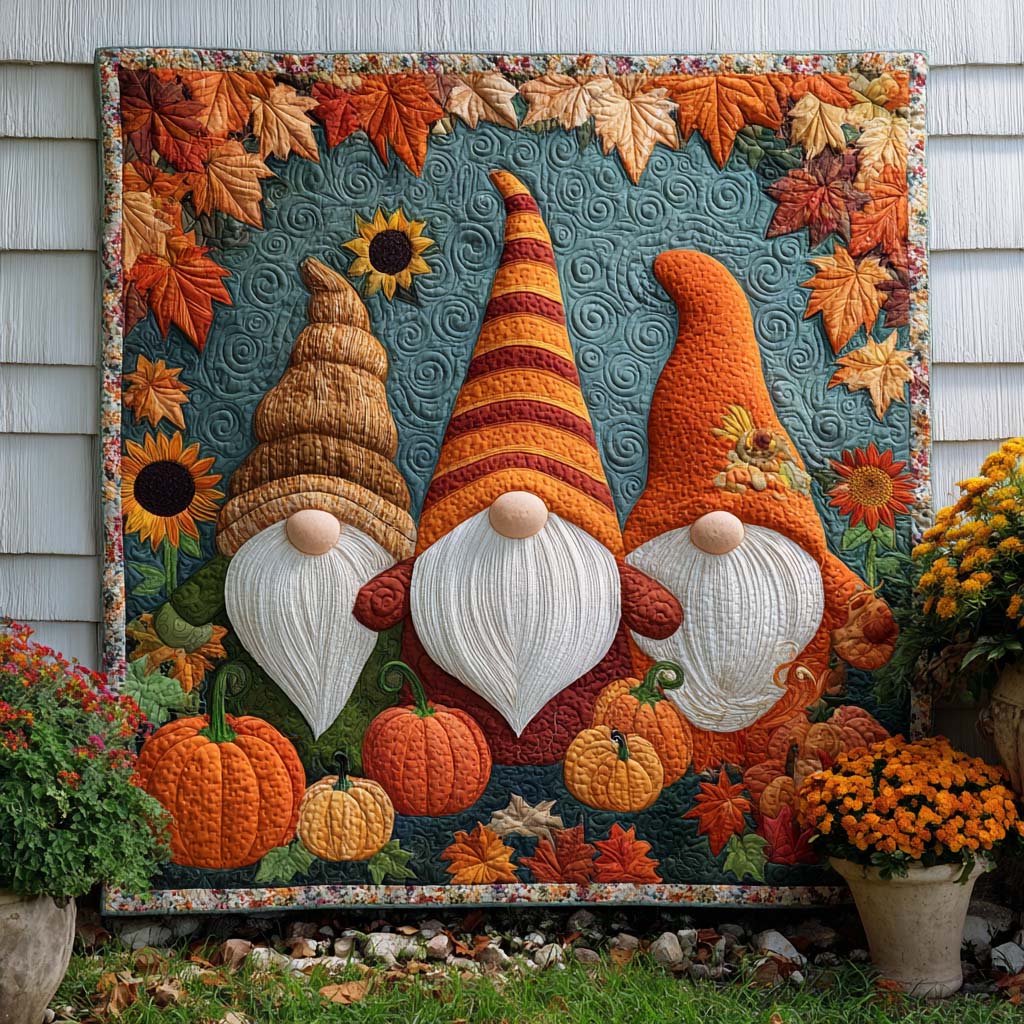 Whimsy Fall Quilted Blanket Cute Colorful Blanket Gnome Cute Fall Gift Ideas Whimsy Fall Quilted Blanket Cute Colorful Blanket Gnome Cute Fall Gift Ideas