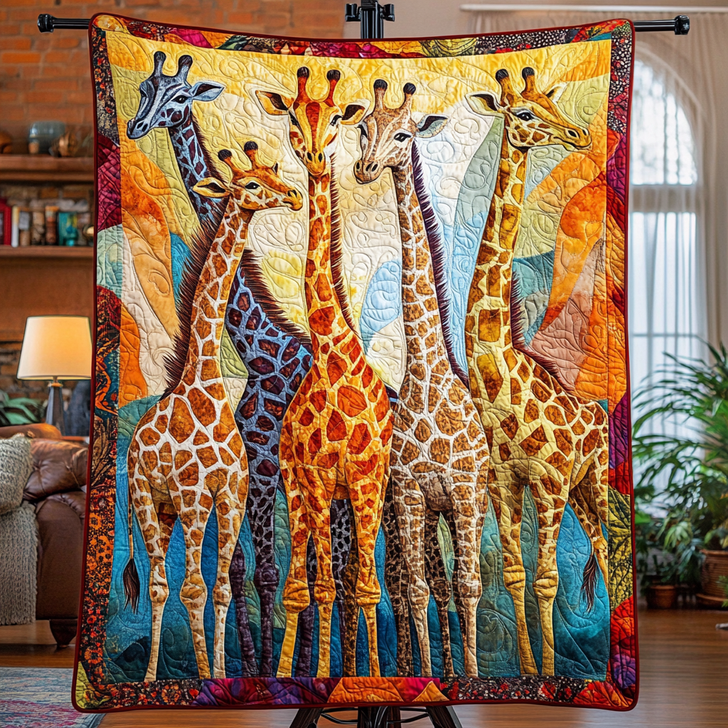 Whimsy Herd Quilted Blanket Nice Throw Blanket Giraffe Gift Items Whimsy Herd Quilted Blanket Nice Throw Blanket Giraffe Gift Items