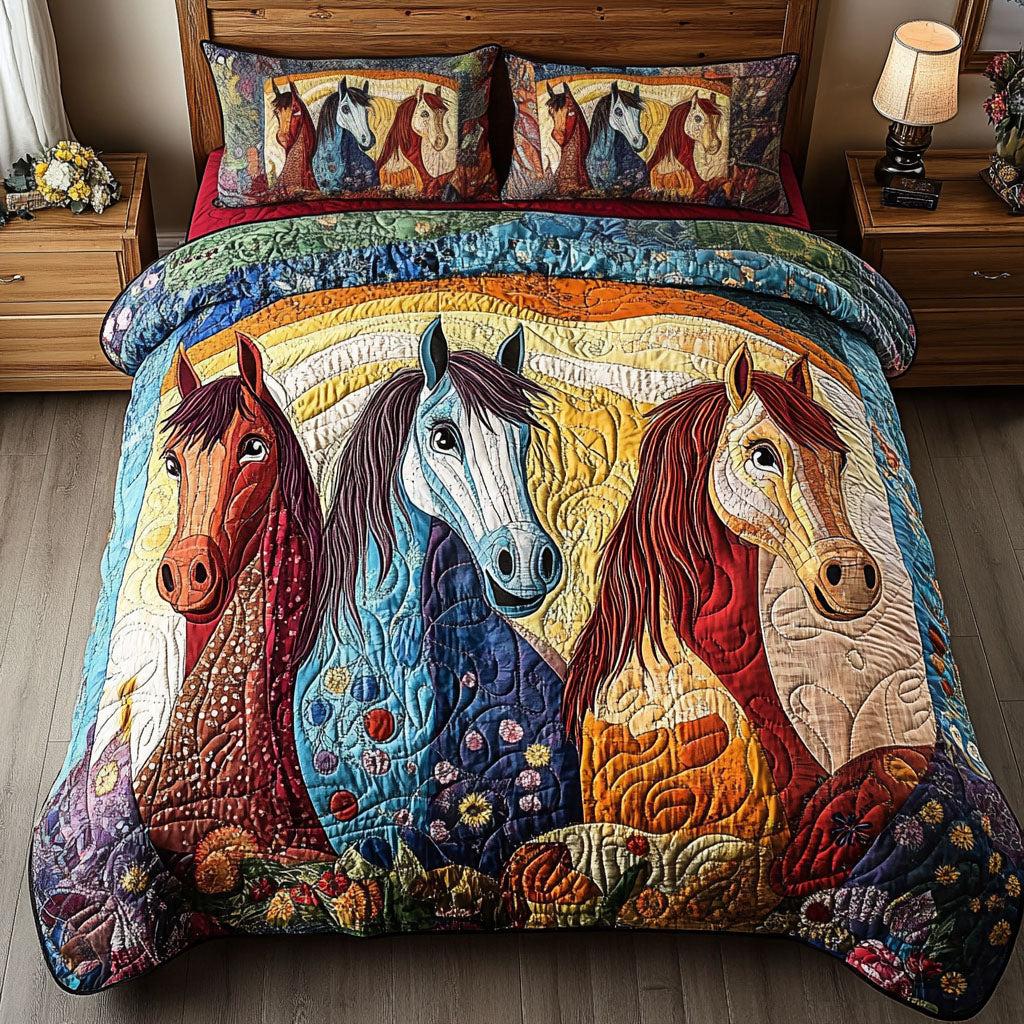 Whinny Wonders Quilted Bedding Set Duvet Cover Bed Sheet Set Presents For Horse Owners Whinny Wonders Quilted Bedding Set Duvet Cover Bed Sheet Set Presents For Horse Owners