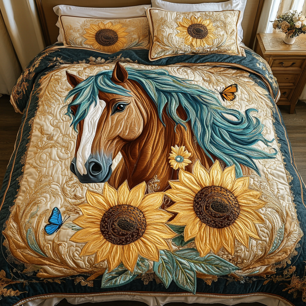 Whirlwind Grace Quilted Bedding Set Duvet Cover Bed Sheet Set Birthday Presents For Horse Lovers Whirlwind Grace Quilted Bedding Set Duvet Cover Bed Sheet Set Birthday Presents For Horse Lovers