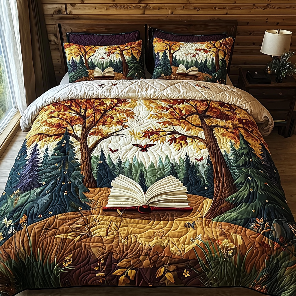 Whispering Leaves Quilted Bedding Set Duvet Cover Merch Book Lovers Gifts For Mom Whispering Leaves Quilted Bedding Set Duvet Cover Merch Book Lovers Gifts For Mom