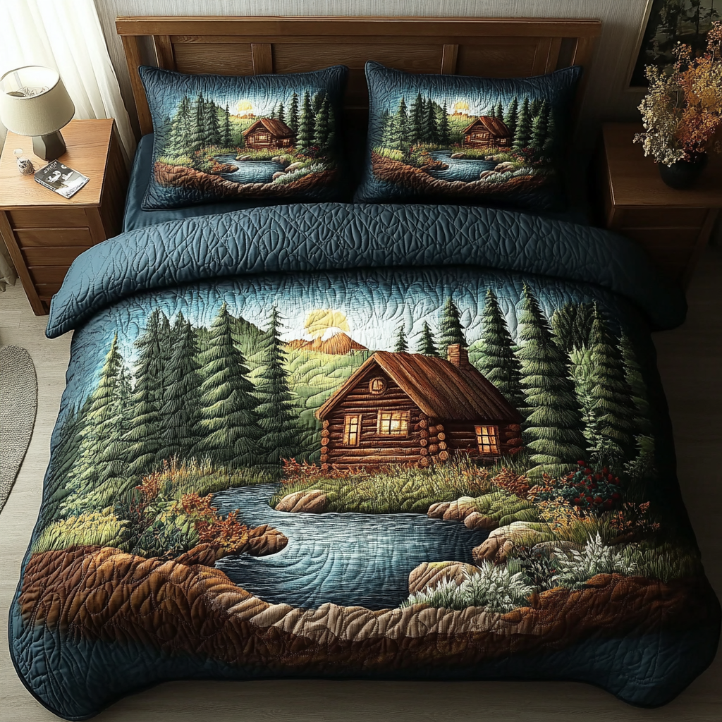 Whispering Pines Quilted Bedding Set Duvet Cover Bed Sheet Set Gifts For Secret Santa Male Whispering Pines Quilted Bedding Set Duvet Cover Bed Sheet Set Gifts For Secret Santa Male