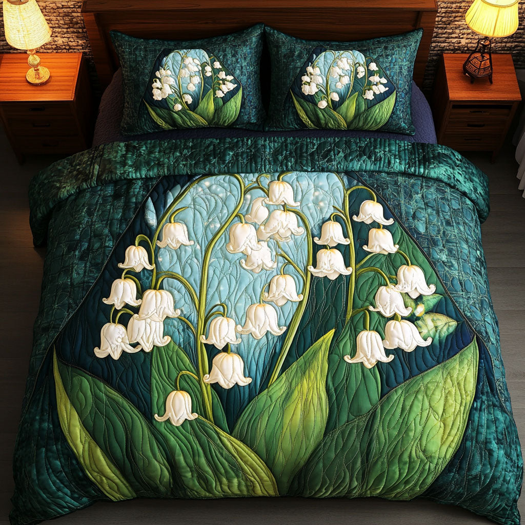 White Bliss Quilted Bedding Set Duvet Cover Bedspread Flower Lily Blossom Gifts White Bliss Quilted Bedding Set Duvet Cover Bedspread Flower Lily Blossom Gifts