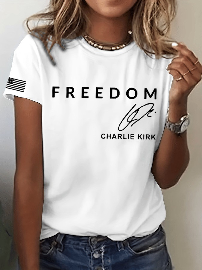 White Freedom Shirt Charlie Kirk Apparel TPUSA Merch Charlie Kirk Funeral Merch Gifts For Wife White Freedom Shirt Charlie Kirk Apparel TPUSA Merch Charlie Kirk Funeral Merch Gifts For Wife