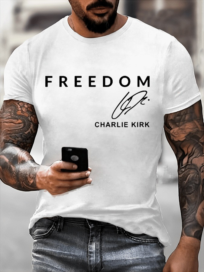 White Freedom Shirt Charlie Kirk Clothing Memorial T-Shirt Charlie Kirk Funeral Merch White Freedom Shirt Charlie Kirk Clothing Memorial T-Shirt Charlie Kirk Funeral Merch
