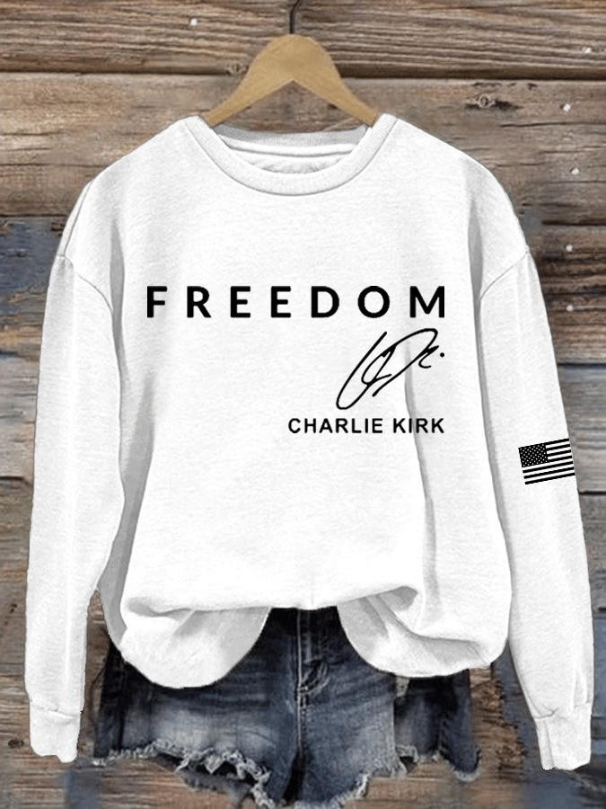 White Freedom Sweatshirt Charlie Kirk Sweatshirt Turning Point USA Merch Memorial Apparel White Freedom Sweatshirt Charlie Kirk Sweatshirt Turning Point USA Merch Memorial Apparel
