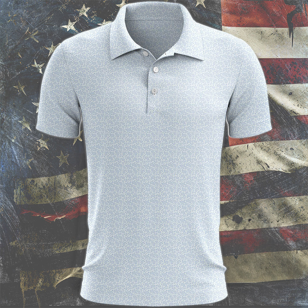 White Paisley Polo Shirt Golf Clothes Men Cool Gifts For Golf Lovers Gifts For Husband White Paisley Polo Shirt Golf Clothes Men Cool Gifts For Golf Lovers Gifts For Husband