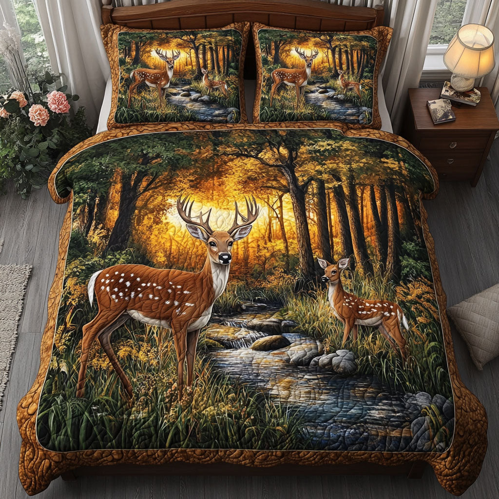 White tailed Deer Dreams Quilted Bedding Set Duvet Cover Bedspread Deer Themed Gift Items White tailed Deer Dreams Quilted Bedding Set Duvet Cover Bedspread Deer Themed Gift Items