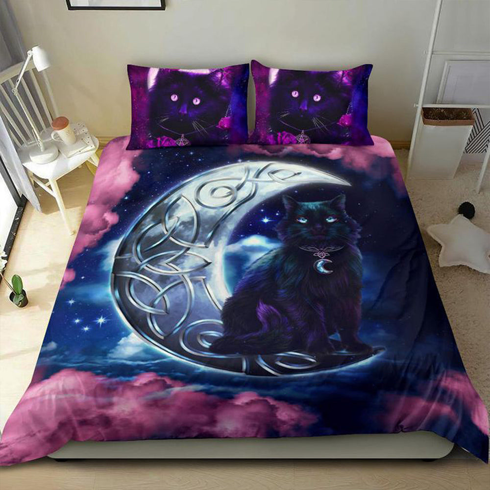 Wicca Black Cat Moon Bedding Set Wiccan Gifts Ideas For Her Black Cat Lovers Wicca Black Cat Moon Bedding Set Wiccan Gifts Ideas For Her Black Cat Lovers