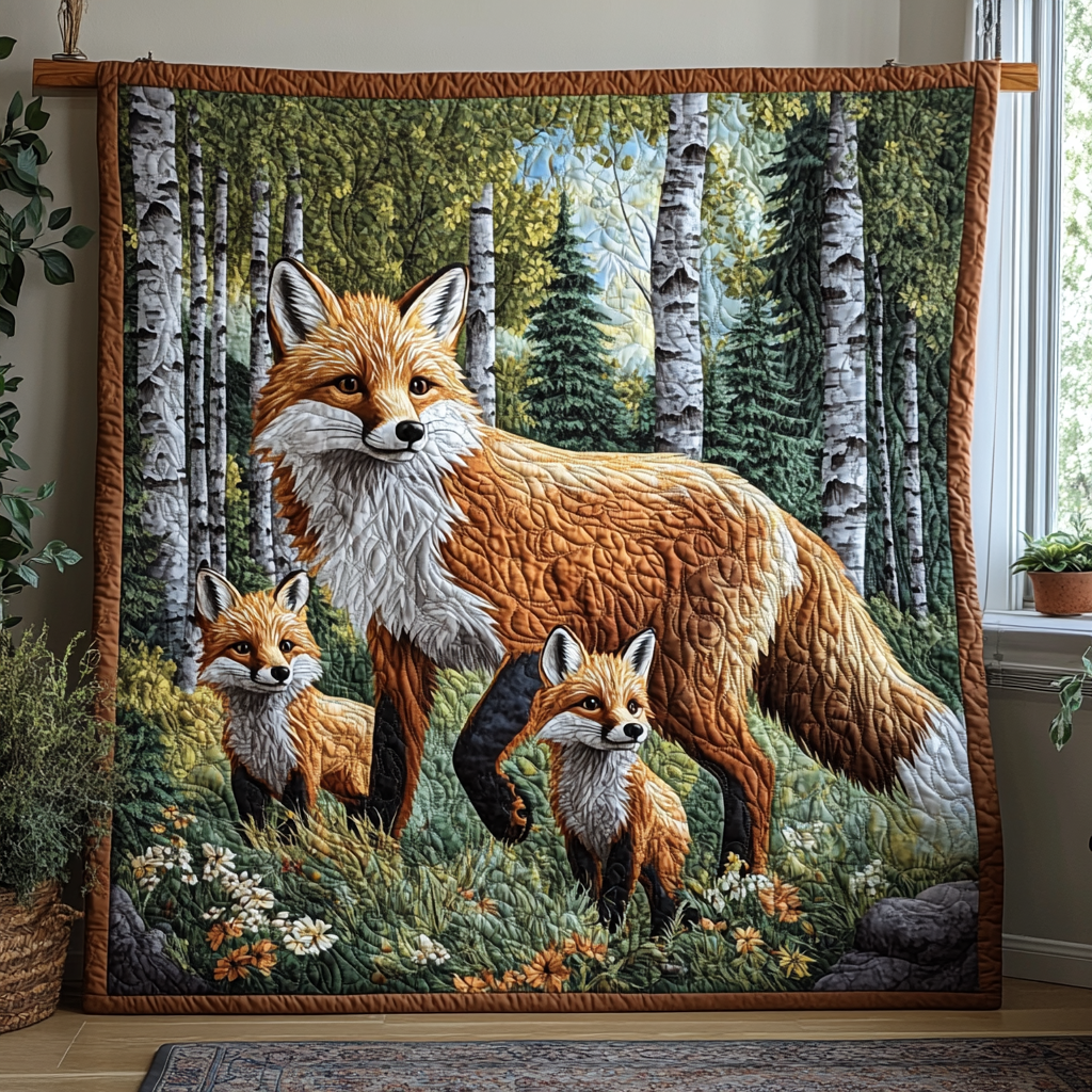 Wild Fox Quilted Blanket Cute Throw Blanket Unique Fox Gift Items Wild Fox Quilted Blanket Cute Throw Blanket Unique Fox Gift Items