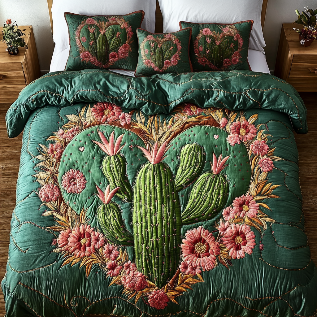 Wild Heart Quilted Bedding Set Duvet Cover Bed Sheet Set Great Cactus Themed Gifts Wild Heart Quilted Bedding Set Duvet Cover Bed Sheet Set Great Cactus Themed Gifts